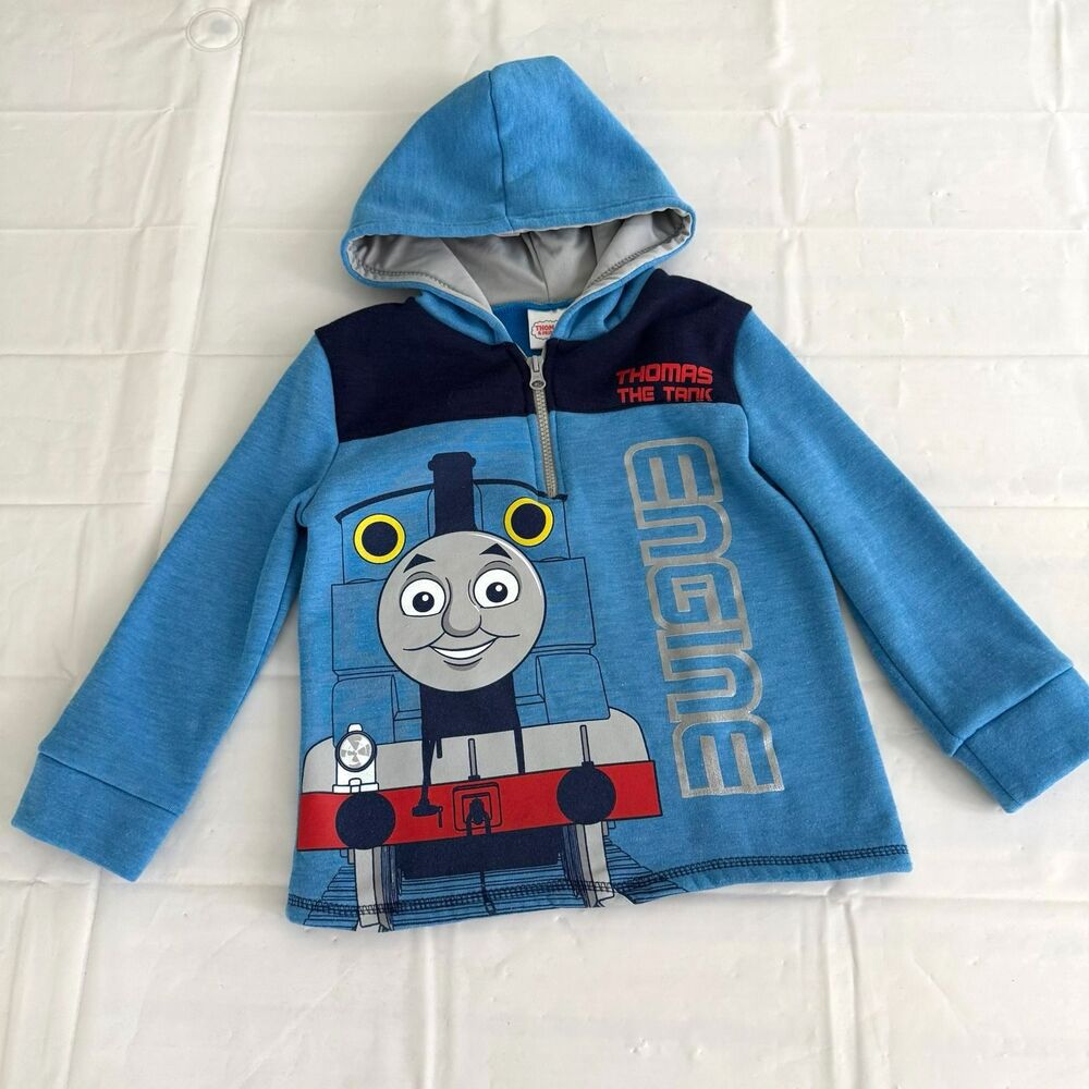 Thomas & Friends Thomas The Tank Engine Boys 6 Hoodie 1/4 Zip Train Blue